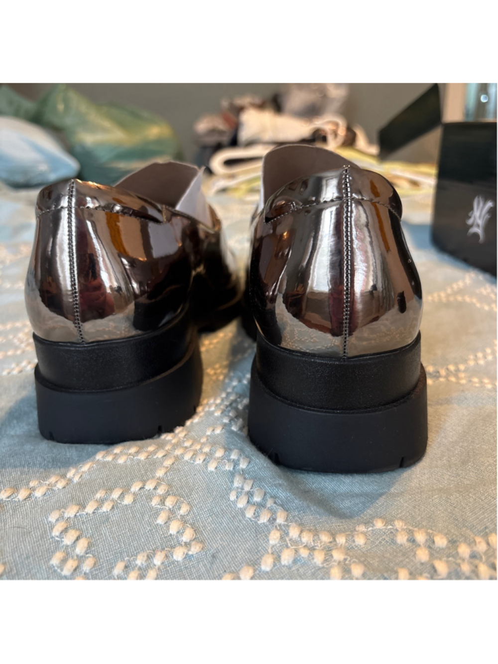 NWOT Women's Soul Naturalizer Platform Mary Jane Shoes Size 8.5 Silver Black - Picture 8 of 8